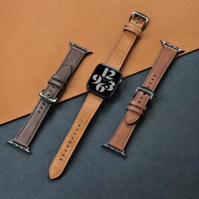 Calf Leather Watch Band for Apple Watch Strap 49mm 46mm 45 42 40mm 41mm Woman Man Bracelet for iWatch Series 10 9 8 7 6 Se Band