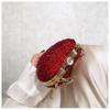 1 Piece Rhinestone Mini Handbags Luxury Diamond Inlay Heart Shape Crystal Clutch Purse Evening Wedding Party Shoulder Bag