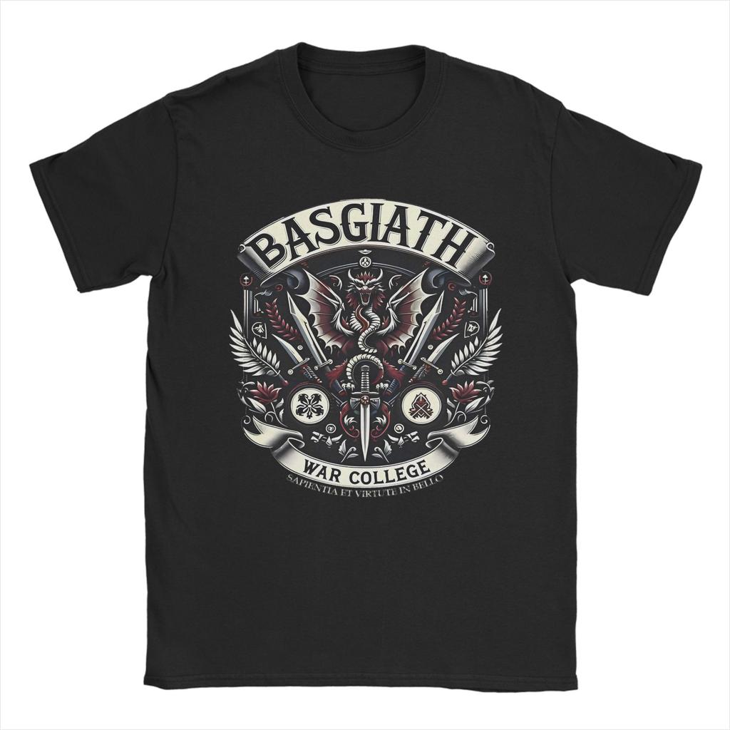 Printed Basgiath War College Tshirts Men's Cotton Short Sleeve Beifong Metalbending Academy Round Neck Summer Top Tee