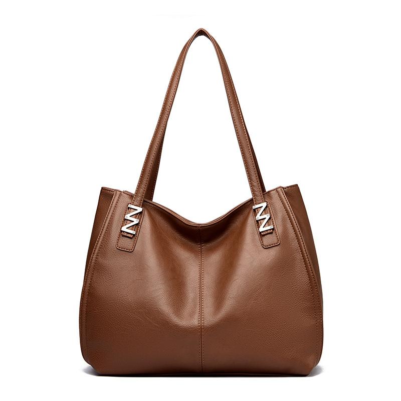 

Underarm Bag - Soft Leather Single-shoulder Bag, Small and Unique Crossbody Bag with Retro Style, Large Capacity Tote Bag жовтий/коричневий