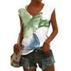 New Fashion Women's Tanks Top Floral Pattern 3d Print Tank Tops Flower Camisole Women Fashion V-Neck Short Sleeve Tops Tees Lady