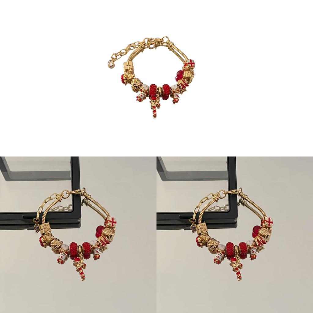Christmas Beaded Bracelet For Women With Festive Charms Holiday Jewelry Gift