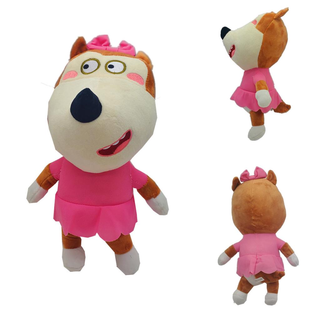 2 Stück/Los 30cm Wolfoo Plüschtiere Niedliche Weiche Tier-Stofftiere Wolfoo & Lucy Englische Zeichentrickpuppen für Kinder Geburtstags-Weihnachtsgeschenk