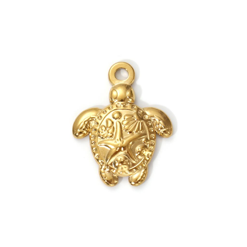 2 PCs 304 Stainless Steel Charms 18K Real Gold Plated Sea Star Conch Shell Fish Lobster Turtle Pendants Forf DIY Jewelry Making