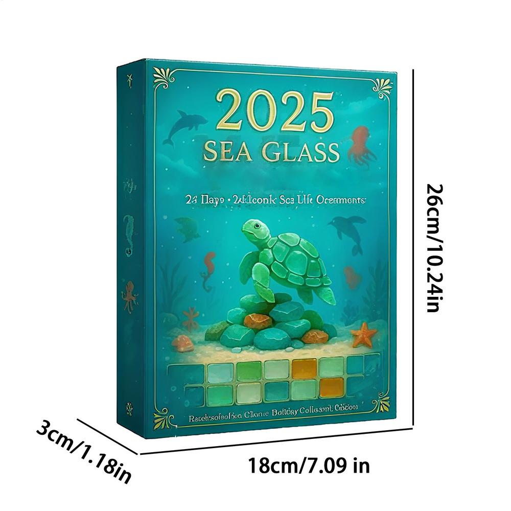 

Christmas Advent Toy 2025 2D Flat Acrylic Tree Ornament 24 Days Sea-themed Pendant Countdown Calendar for Women Boys Girls Youth M синій
