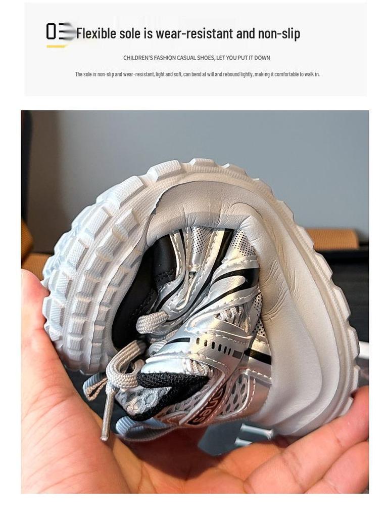 Trendige Kinder-Frühjahr 2026 Laufschuhe mit weicher Sohle - Jungen-Reifensohle & Mädchen-Mesh-Sneaker