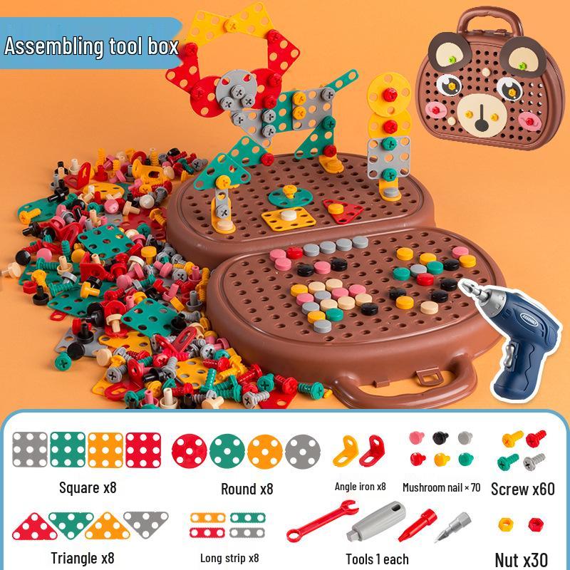 Children's DIY Electric Drill Toolbox for Hands-on Assembly and Disassembly