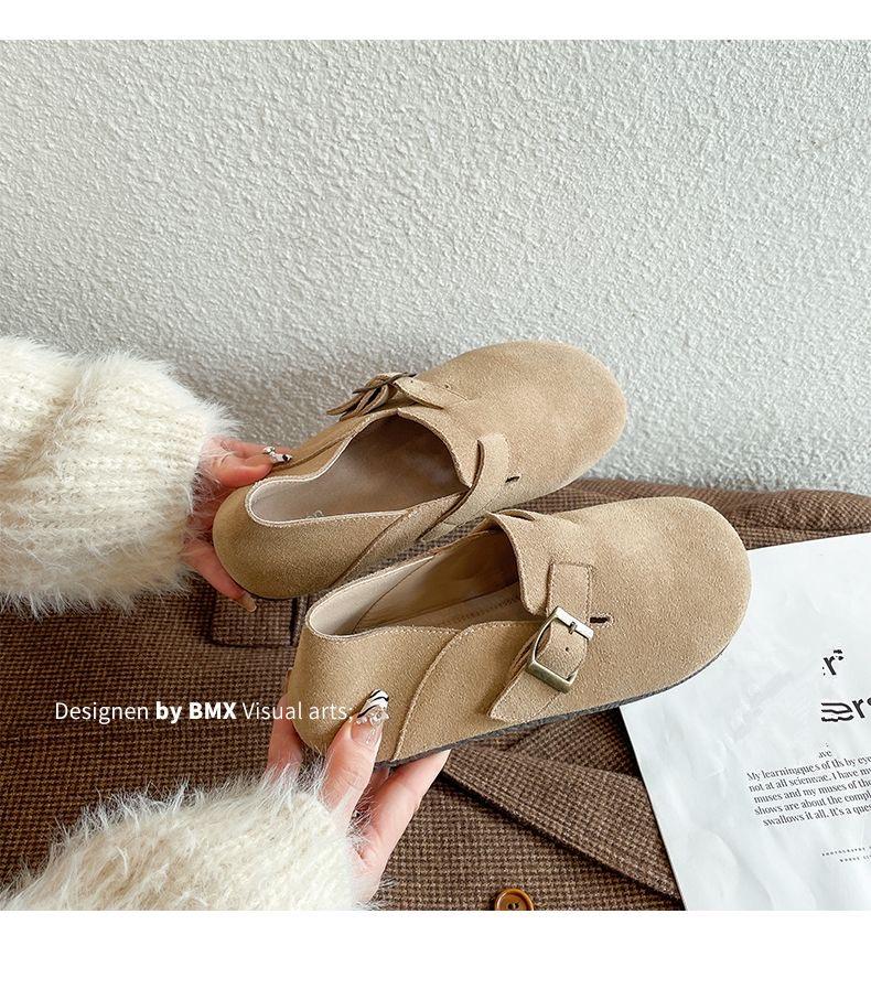 Women's Plus Size Birkenstock 2026 Suede Slip-on Flats - Retro Casual, Closed-Toe for Spring & Autumn