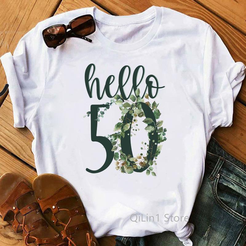 Europe and The United States Womens 50th Birthday Blouse Half Sleeve A Generation of Hair Tshirt Crewneck Tshirt Women Tops