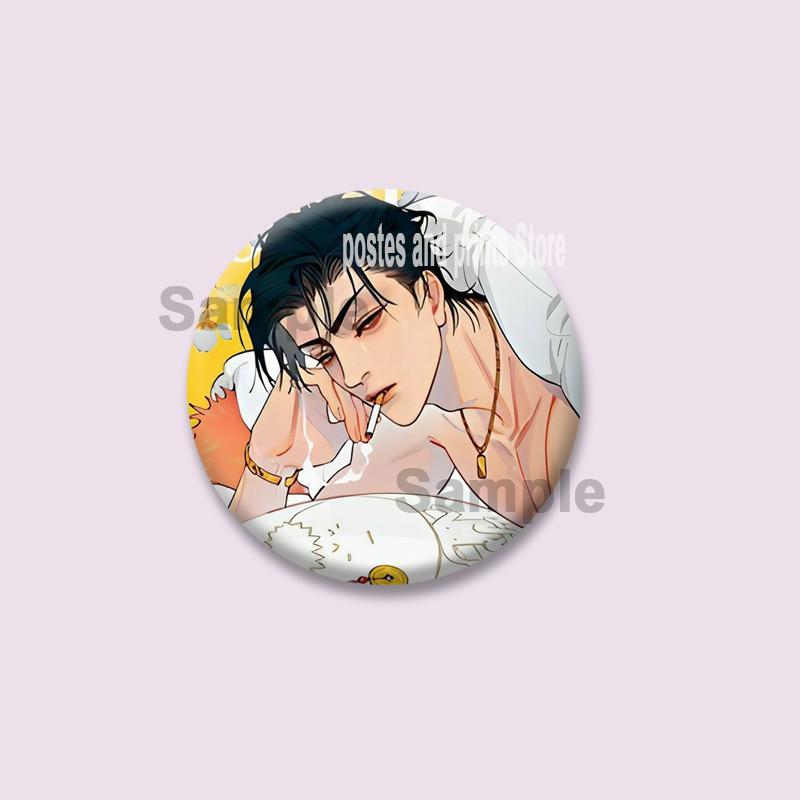 Manhwa BL Coreano Spilla a Moneta Cartone Animato Spille di Plastica Cartone Animato Mo Guan Shan He Tian Spilla Gioielli Regalo Zaino Cappello Accessori per Risvolto