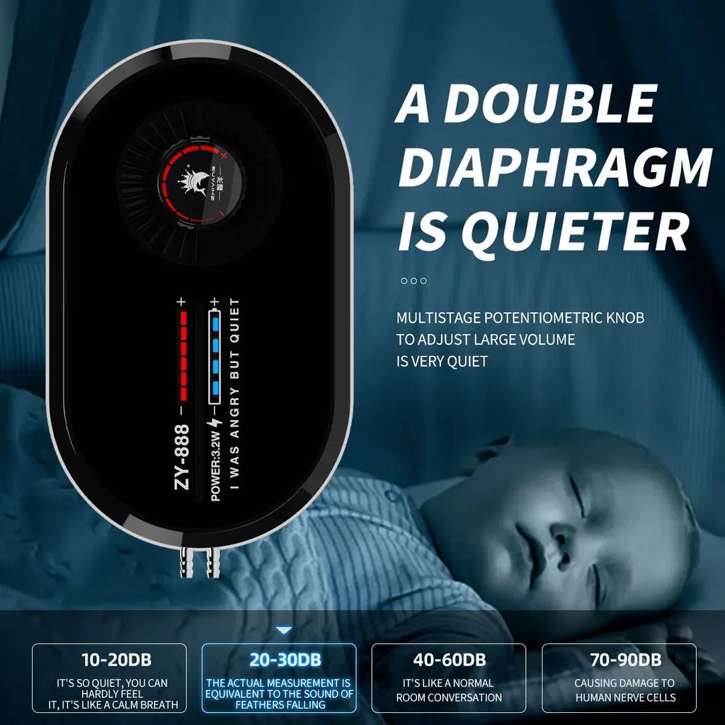 Ultra-quiet 2.2W-4W USB oxygenation pump fish air pump car lithium battery storage 20-70H household outdoor air pump fish tank