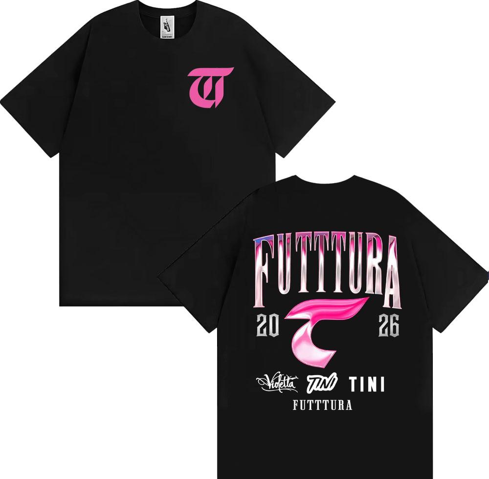 

TINI STOESSEL Futtura Album 2026 World Tour T-shirt Men Women Harajuku Aesthetic T Shirts Cotton 100% Casual Short Sleeve Tsh... S разноцветный