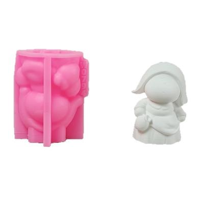 Food Grade Silicone Mold For Baking Epoxy Resin Casting 3D Girl Miniature Sculpture Crafting Tool Candle Soap Making