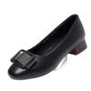 Fashion Genuine Leather Women's Shoes Elegant Office Ladies Shoes Women Casual Low Heeled Shoes Square Heel Sandals Slip On Woman Flats