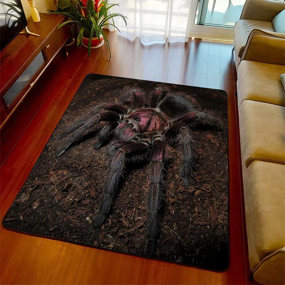 Halloween Spider Carpet 3D Printed Fear Horror Mat Trick or Treat Rug Living Room Bedroom Area Rugs Halloween Gift Home Decor