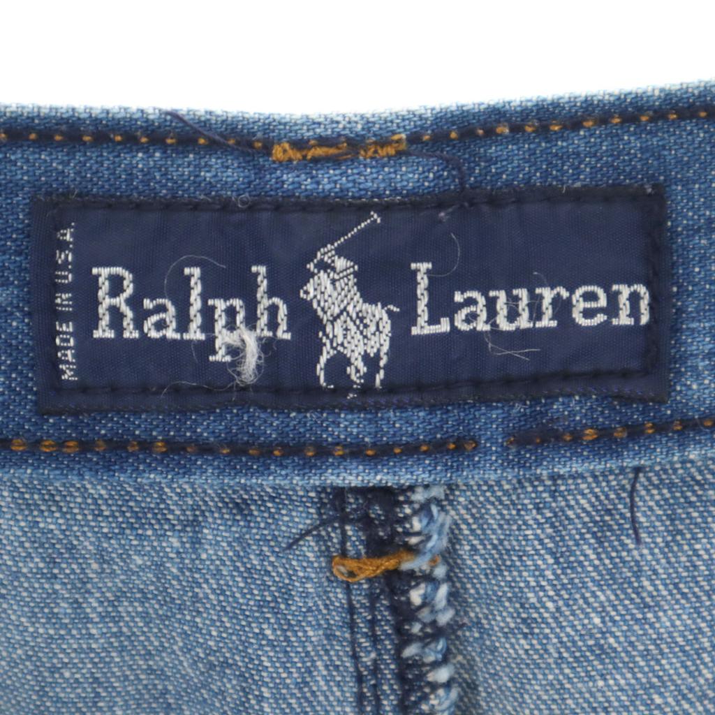 RALPH LAUREN 90s Made in USA Old Mimole length denim Tight Skirt 6 Women Used