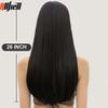 Black Synthetic Hair Wigs Princess Cut Bangs Long Straight Wig for Women Afro Cosplay Lolita Natural Hair Heat Resistant Fiber
