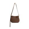 Head Layer Cowhide Lucky Bag, Winter New Style Bag, Genuine Leather Bag, Underarm Bag, Diamond Grid Small Fragrant Style Crossbody Bag
