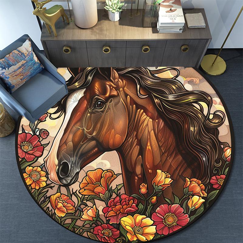 

Cartoon Print Round Area Rug,Carpet Rug for Living Room Bedroom Sofa Playroom Decor,Non-slip Floor Mat 80cmx80cm
