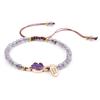 Charm Fashion Weave Rope 4MM Bead With Stone Bangle Natural Stone Handmade Bracelet Jewelry