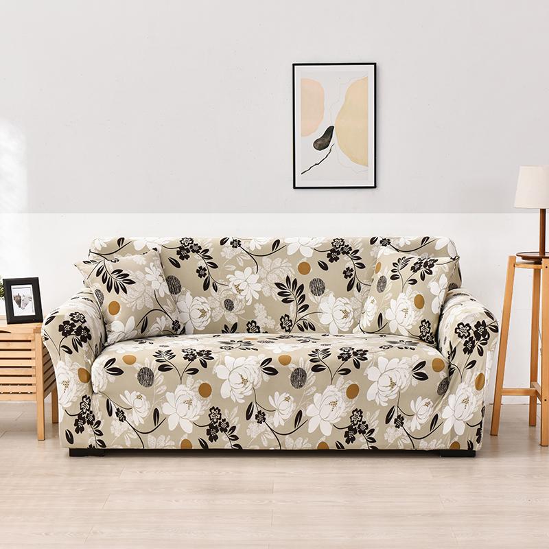 Floral Printing Elastic Slipcovers Stretch Sofa Covers for Living Room Corner Couch Cover Sectional Armchair Cover 1/2/3/4 Seat