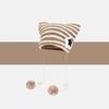 Abbey wind cat ears hat women's autumn and winter yk striped knitted hat cute warm pullover wool hat