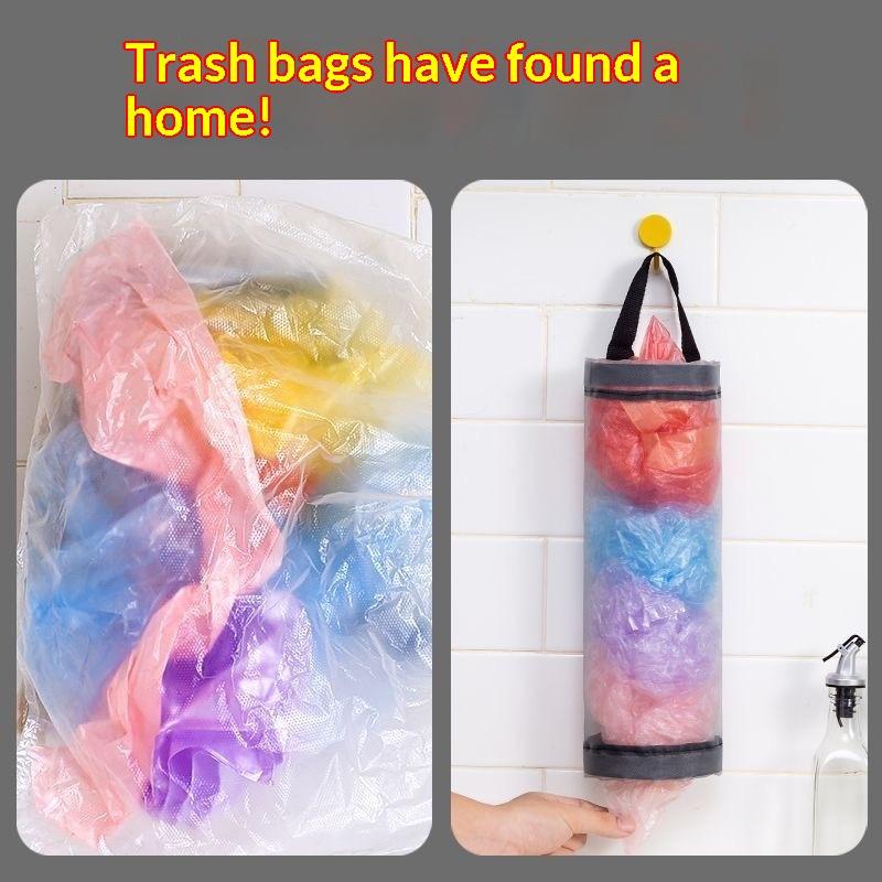 Hanging Mesh Plastic Bag Dispenser Large Capacity Easy Access For Home Storage For Kitchen Recycling Containers