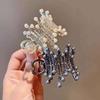 New Rhinestone Pearl Crab Hair Clip Women Fixed Ponytail Hairpin Holder Barrettes Y2k Girls Hair Accessories Claw Clip
