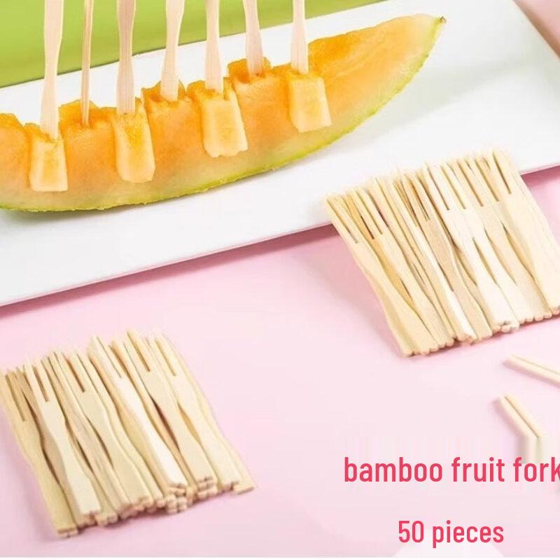 ZISIZ Disposable Bamboo Knot Fruit Forks