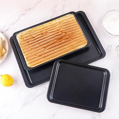 Stainless Steel Shallow Baking Pastry Tray Non-Stick Bread Cake Loaf Rectangle Pan BBQ Plate for Fruit Food Dishes Bakeware