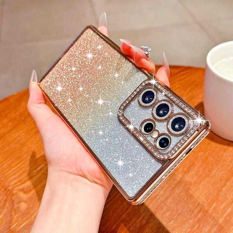 Diamond Case For Samsung Galaxy S25 Ultra S22 S23 Plus S24 S21 S20 FE A56 Glitter Shockproof Plating Clear Soft TPU Cover