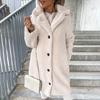 Women's Long-sleeved Warm Plush Jacket With A Lapel