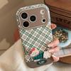 Coque de téléphone avec support pour chaton de Noël vert pour iPhone 16, iPhone 17, iPhone 17 Pro Max