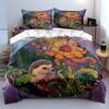 Floral Hedgehog Art Set Soft Comfortable Duvet Cover Bedding Set Included 1*Duvet Cover & 2*Pillowcases, Gift
