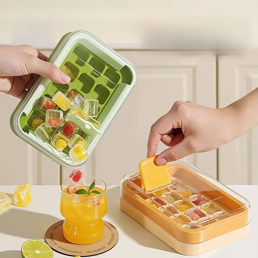 Pressione Moldes de Cubos de Gelo Bandejas de Cubos de Gelo para Fazer Gelo Modelos Congeladores de Caixa Doméstica de Qualidade Alimentar Sem BPA Armazenamento Caseiro no Refrigerador e Ferramentas Mágicas para Fazer