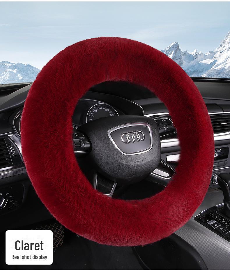 

Мягкий чехол на руль автомобиля «Зимний кролик»: Новый стиль, теплая нескользящая защита 38 cm
