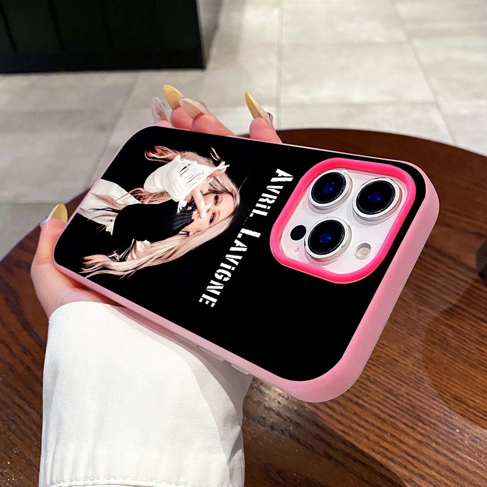 Avril Lavigne Jelly Double Layer Rose Red Mobile Phone Case for iPhone 17 16 15 14 13 12 11 Air Pro Max Plus Protective