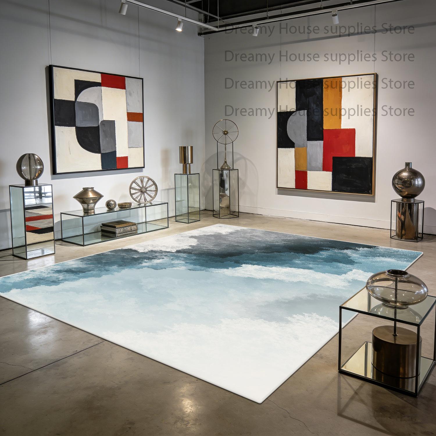 Moderne Abstracte Woonkamer Tapijt Inktwas Kunst Decoratie Huis Antislip Lichtgekleurd Kleed Slaapkamer Nachtkastje Kinderen Tatami Mat 1.9x2.9ft(60x90cm)