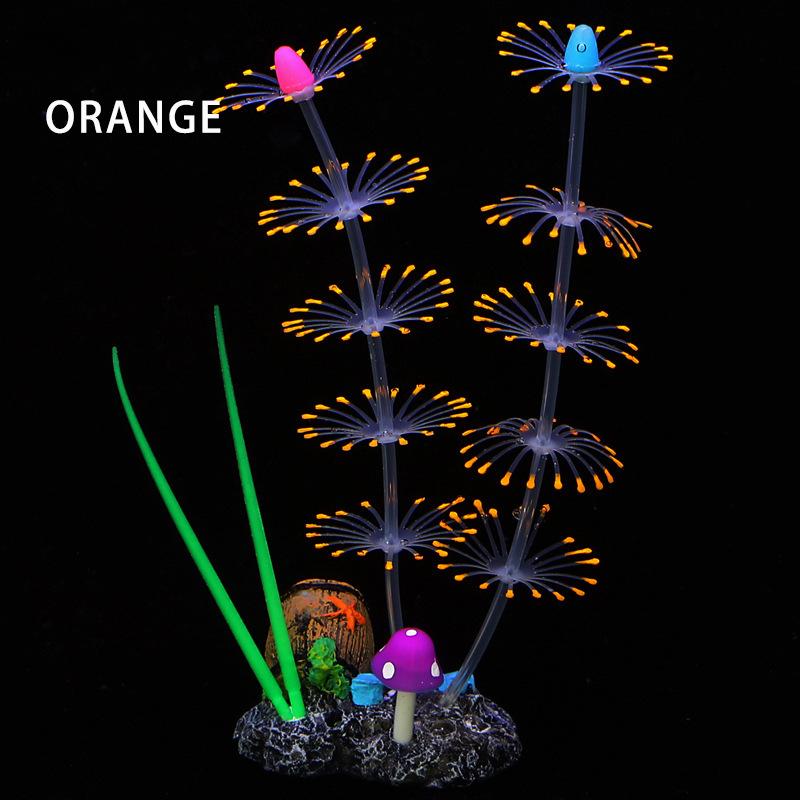 Plante Acvatice de Simulație Fluorescente Silicon Iarbă de Apă Acvariu Pești Peisaj Decor Acvariu Amenajare Coral Decor Acasă