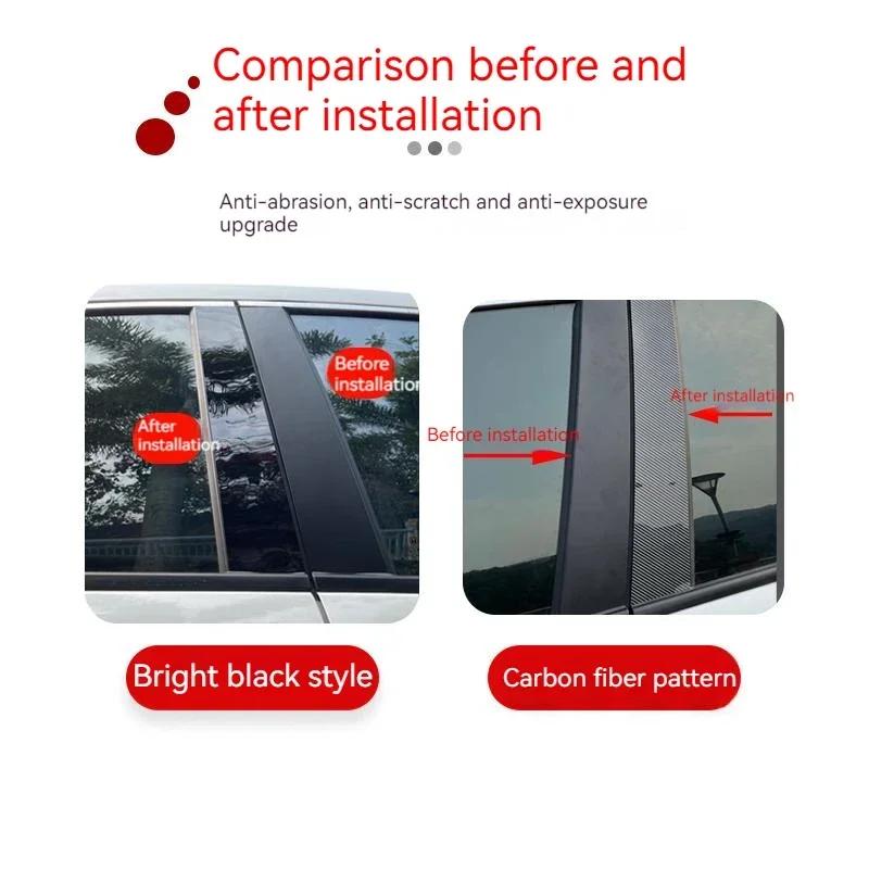 6Pcs Set Gloss Black Pillar Posts Window Decoration Cover Door Side Trim Sticker Fit for Chrysler 300/300C 2005-2010