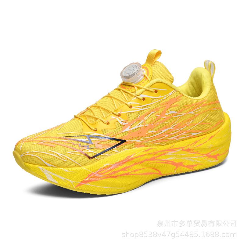 Rotating button men's and women's same low-top lightweight cushioning rebound reflective night vision running shoes fashionable versatile sports shoes