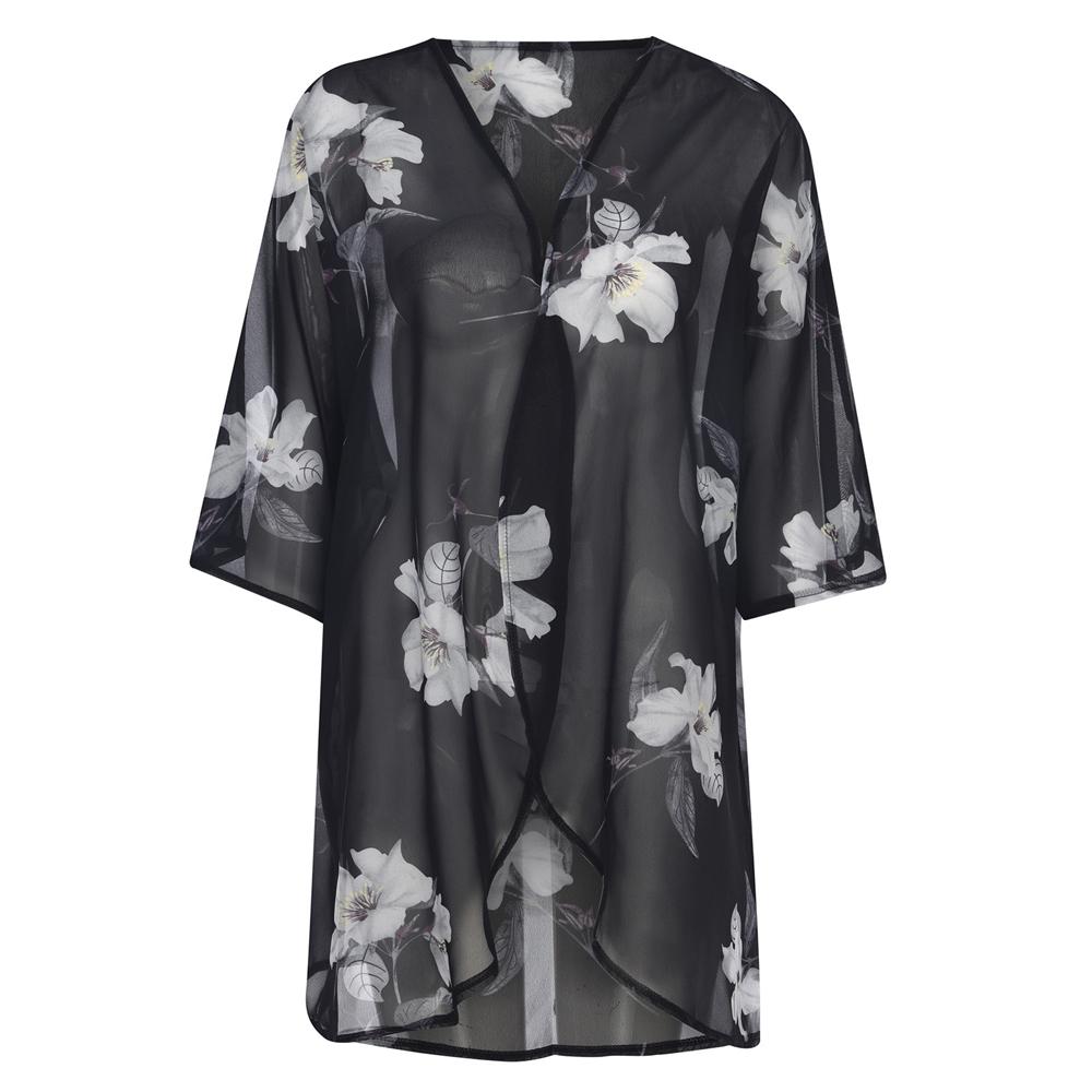 Dámský havajský šátek-halenka s potiskem, letní plážové přehozy na bikiny, móda na dovolenou u moře, potištěné sluneční tričko S-2XL