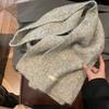 Wool Blend Knitted Soft Thickened Twisted Solid Color Scarf Women Autumn Winter Versatile Couple Neck Wrap