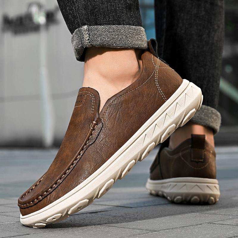 New Men's Casual Shoes Fashion Comfortable Men's Shoes High Quality Leather Men Driving Shoes Handmade Flat Shoes Men Sneakers