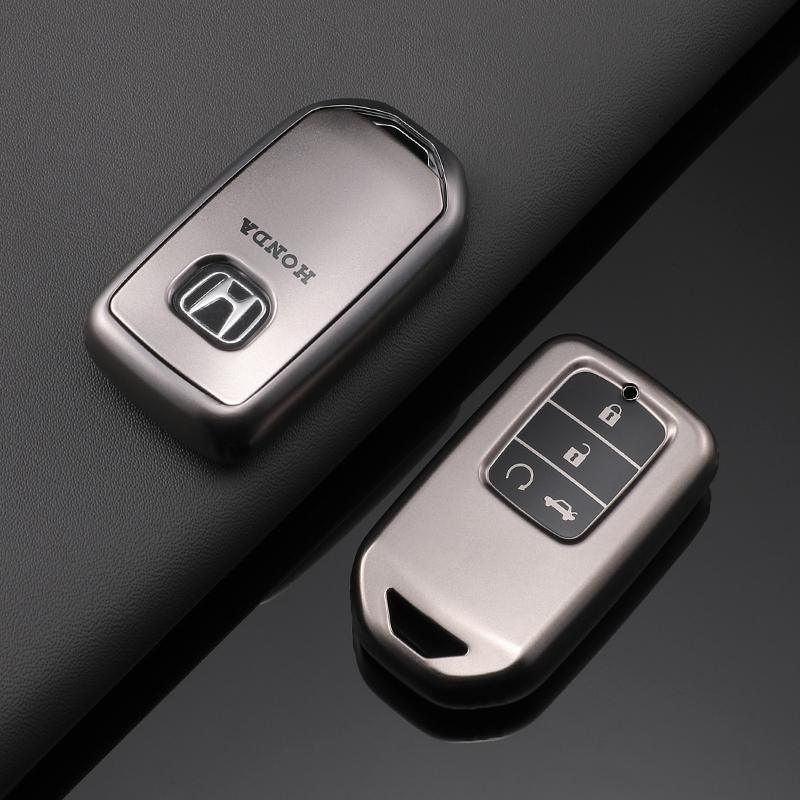 AAFV1 Silver TPU Car Remote Key Case Cover Holder Shell Fob For Honda Civic CR-V HR-V VEZEL JAZZ Accord Jade Crider Odyssey 2015-2018