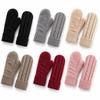 Plush Lined Winter Mittens Double Layer Thermal Mittens New Padded Fingerless Gloves  For Women
