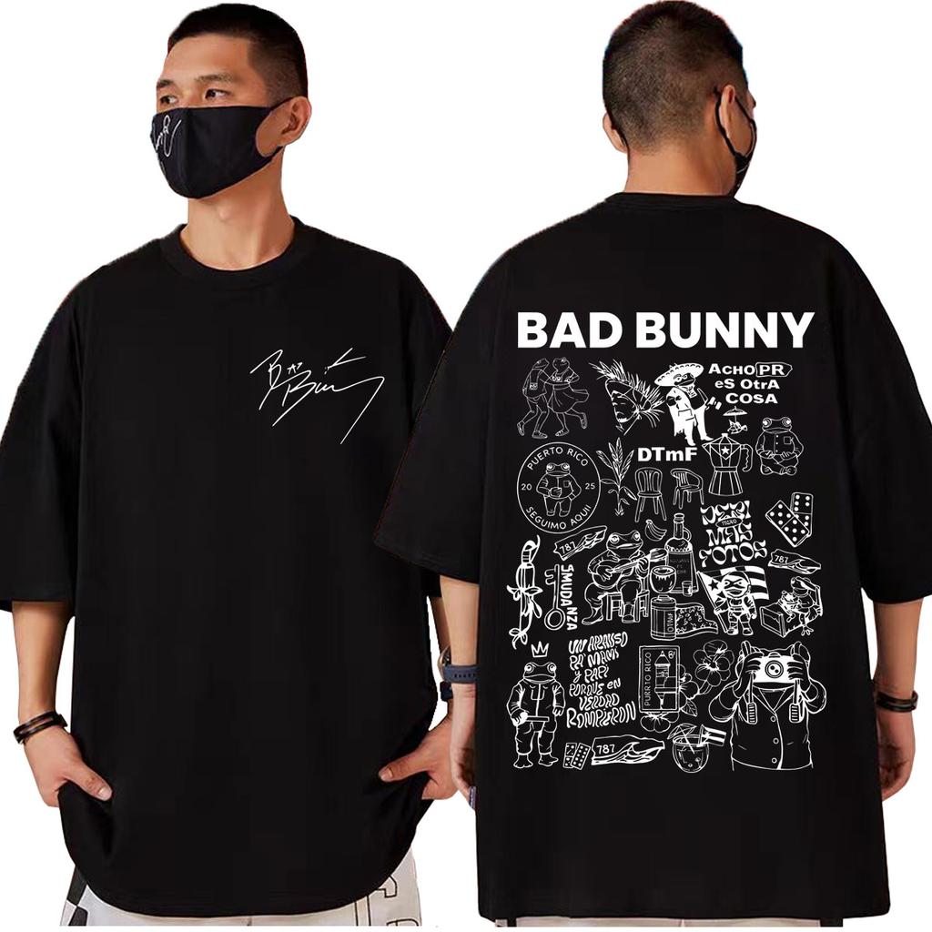 Rapper Bad Bunny Album Print Tshirts Men Women Clothing Harajuku Hip Hop Tshirt Summer Fashion Casual Short Sleeve T Shirts