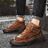 Autumn/Winter Men's Genuine Leather Ankle Boots Non-slip Casual High Top Men's Ankle Boots