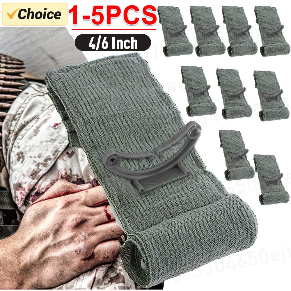 4/6 Inch First Aid Trauma Tourniquet Multifunction Stop Bleeding Gauze Portable Sterile Packaging for Outdoor Emergency