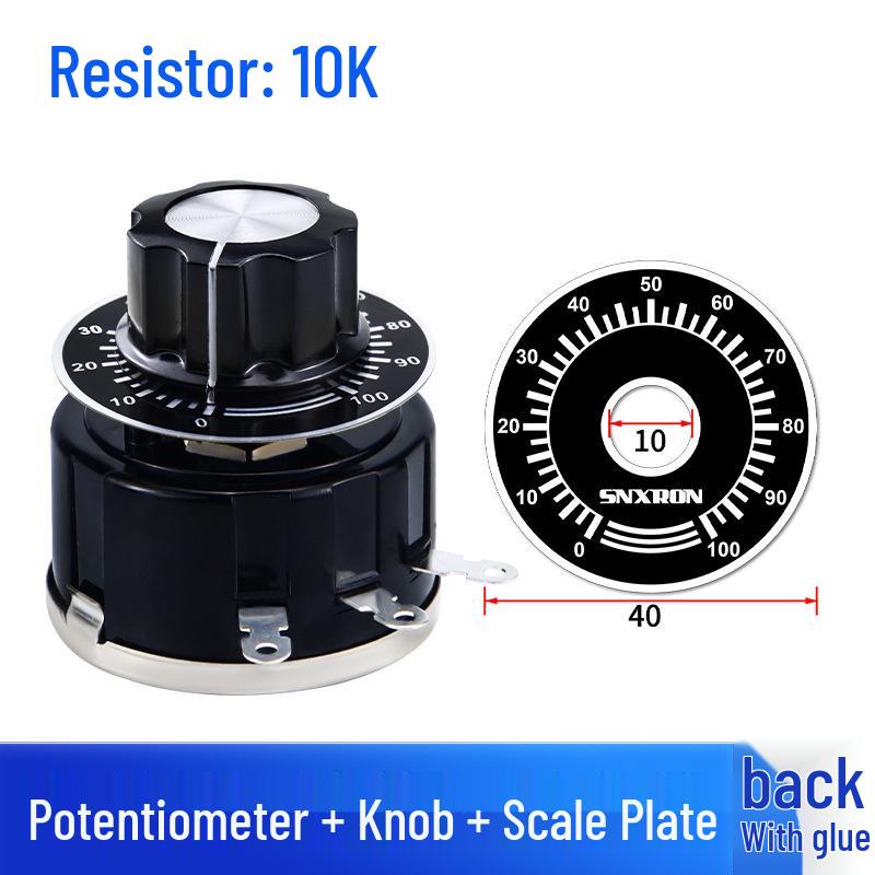 WX112 050 Adjustable Single-Turn Wirewound Potentiometer: 47, 560 Ohm, 1K, 2.2K, 4.7K, 10K, 47K Knob
